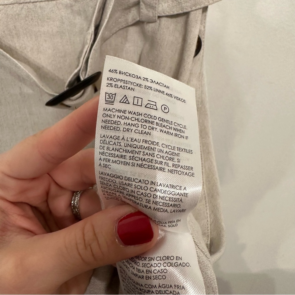 Club Monaco Side Button Linen Midi Dress - Picture 11 of 12